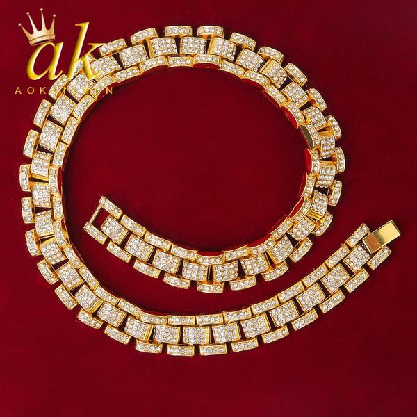 

chains alloy necklace iced out gold color men hip hop jewelry, Silver