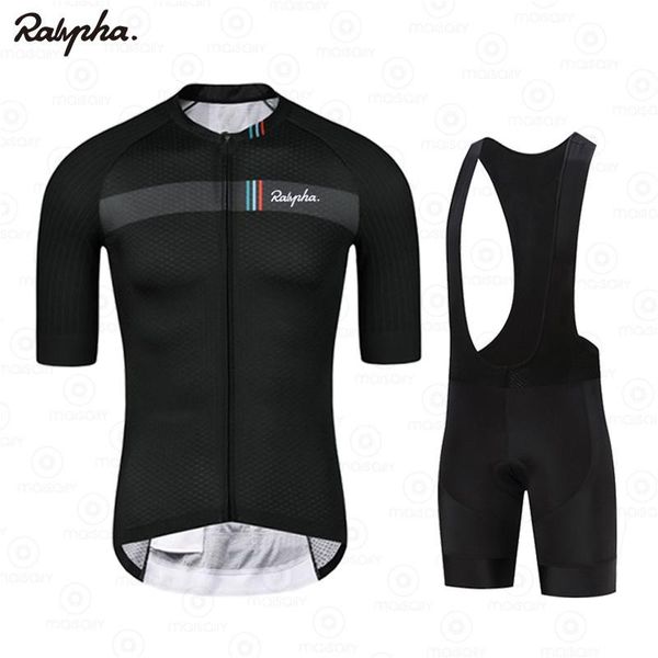 

racing sets 2021 summer cycling jersey ciclismo ropa hombre 19d gel bike bib shorts raphaful uniform triathlon kit, Black;blue