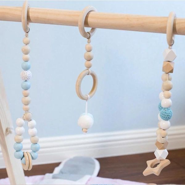 

3pcs/set nordic wooden baby toys wood beads wall hanging decoration toy kids play gym frame room ornaments gift decorative objects & figurin