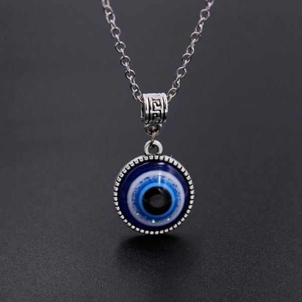 

evil eye pendant necklace devil eye blue eye necklace, Silver