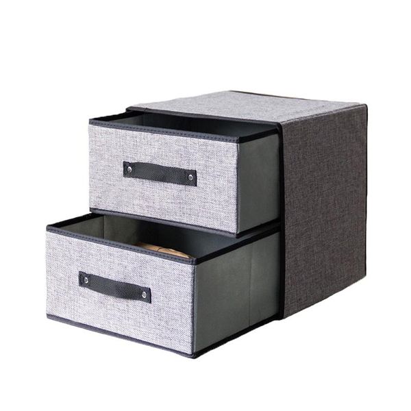 

storage drawers large capacity double drawer bra socks organizer cotton washable cloth box folding clothing