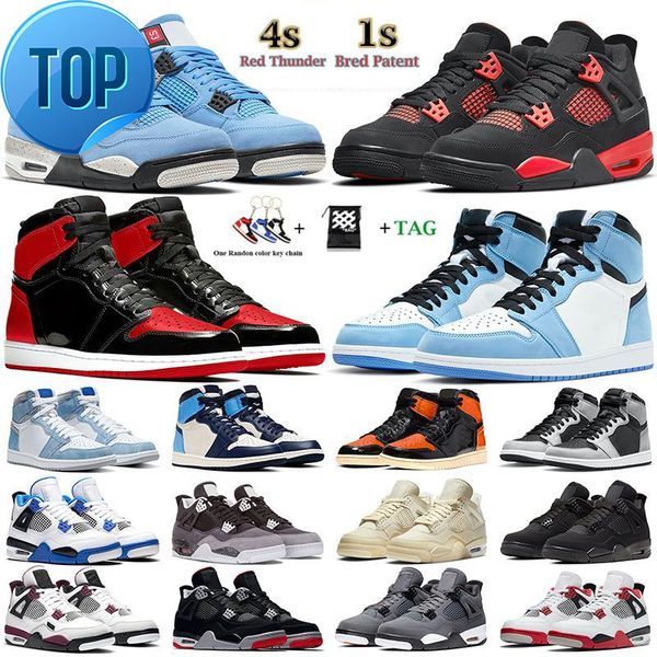 

2022 basketball shoes 4s jumpman 4 1s university blue obsidian bred patent unc dark mocha white oreo red thunder sail cool grey black cat o