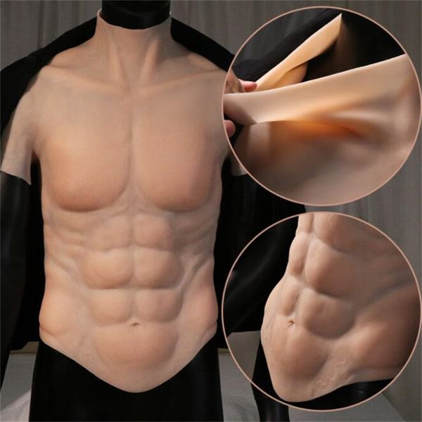 Lsize tpe cintura molde o corpo pano machado peito peito de roupa ￭ntima falsa de roupas de manga curta de manga curta Silicone D492