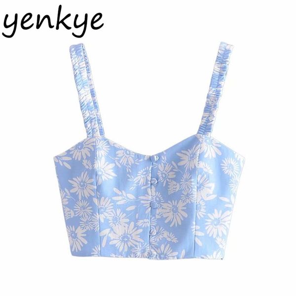 

floral print cami women sleeveless holiday summer crop 210514, White