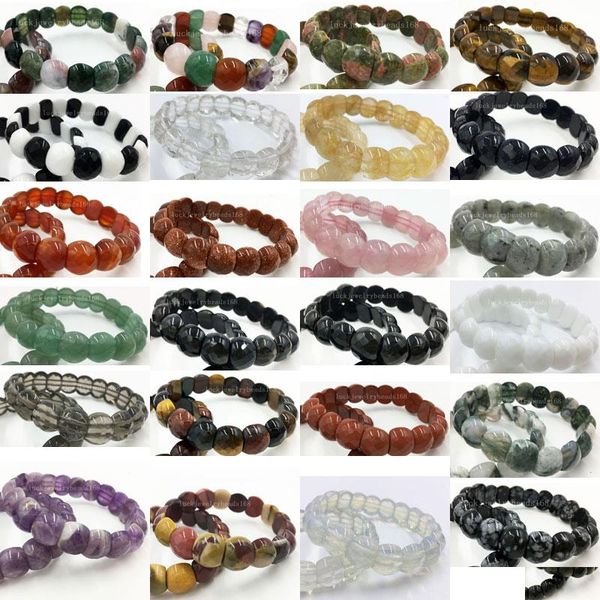 

beaded, strands faceted jaspe tiger's eye labradorite goldstone crystal carnelian aventurine blue sand unakite beads elastic bracelet w, Black