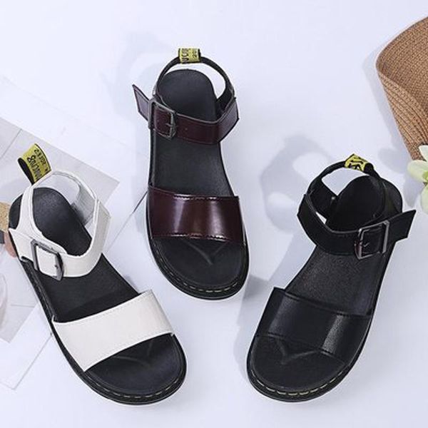 

sandals summer streetwear woman flats platform casual open toe arrivals 2021, Black