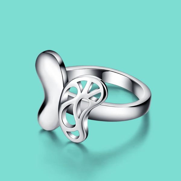 

cluster rings special silver jewelry 925 ring women's butterfly original material birthday party accessories gift bijoux, Golden;silver