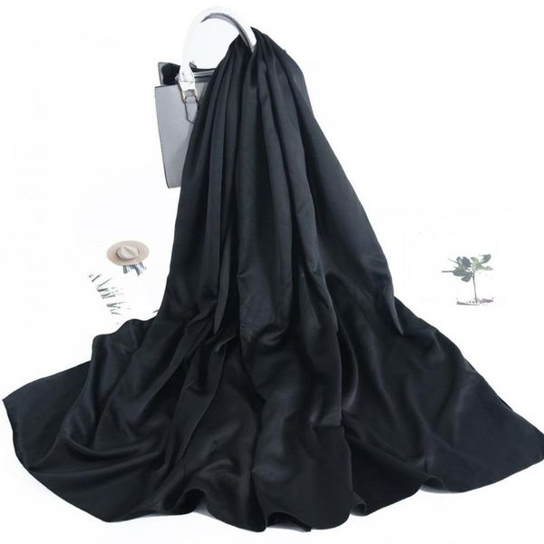 

scarves smooth pure color scarf turban shawl lady fine workmanship, Blue;gray
