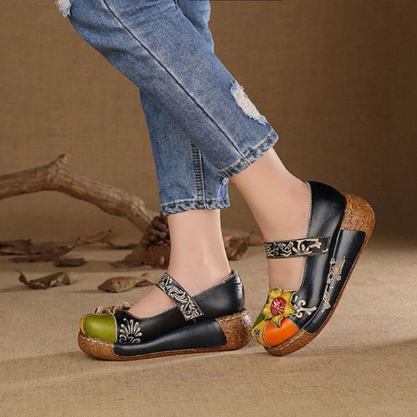 

boutique women's shoes breathable comfort leather wedge sandals, Black