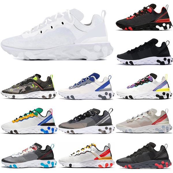 

2021 react running shoes element women 55 87 triple black white camo hyper pink anthracite sail dark grey tour yellow solar red trainers sne