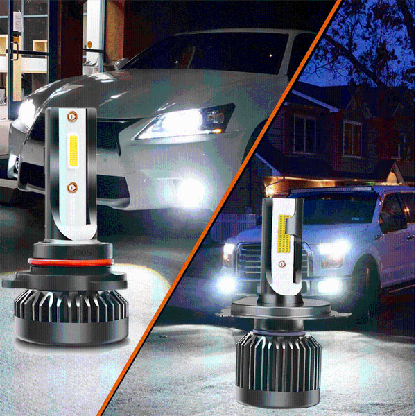 

car headlights 2x universal h4 h7 auto cob 200w 20000lm headlight white tail light fog lamp head high low beam conversion for lighting