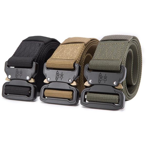 

waist support outdoor military equipment tactical belt men 1000d nylon combat us army soldier carry metal buckle knock off belts, Black;gray