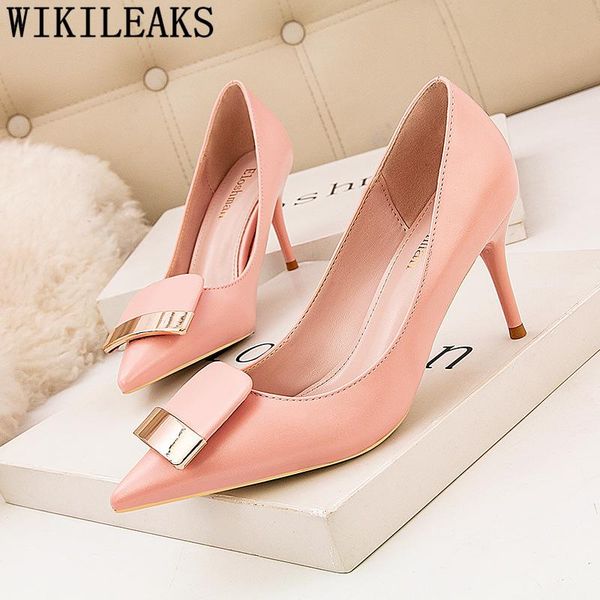 

dress shoes pink heels pumps women ladies high heel stiletto designer luxury 2021 fetish buty damski, Black
