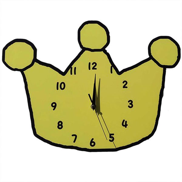 

wall clocks wooden cute clock crown fashion kids creative modern design electronic orologi parete 50wc
