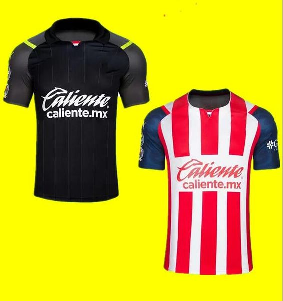 

2021 2022 chivas soccer jerseys guadalajara jersey brizuela mexico 115 football shirt pulido uniforms 21 22 liga mx home away third red 115t, Black;yellow