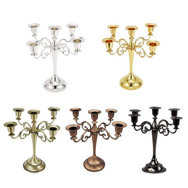 

candle holders antique style metal pillar candelabra wedding centerpiece 5
