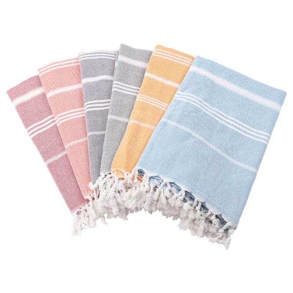 

towel 2021 useful bath sauna beach thin travel camping turkish gym pool blanket fashion with tassels 6 colors