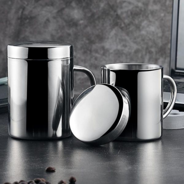

210ml stainless steel double-layer cup portable thermal insulated water anti-scald coffee mug (size s) bottles