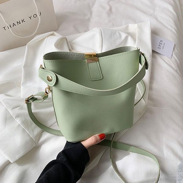 

cross body spring designer solid color handbags for women pu leather shoulder bag simple bucket female crossbody and phone purse