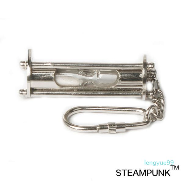 

steampunk copper electroplating hourglass key ring, Silver