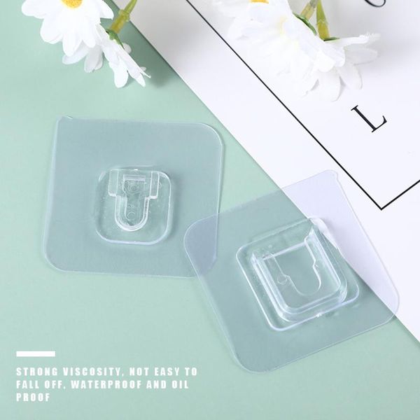 

pairs of organizer clips household double-sided self-adhesive waterproof wall-mounted hook hanger non-slip wall hooks & rails