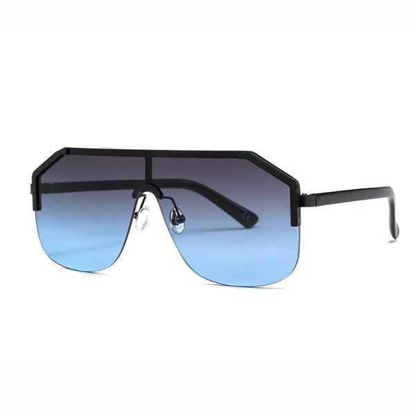 

sunglasses conjoined square fashion street snap tide lenses, White;black