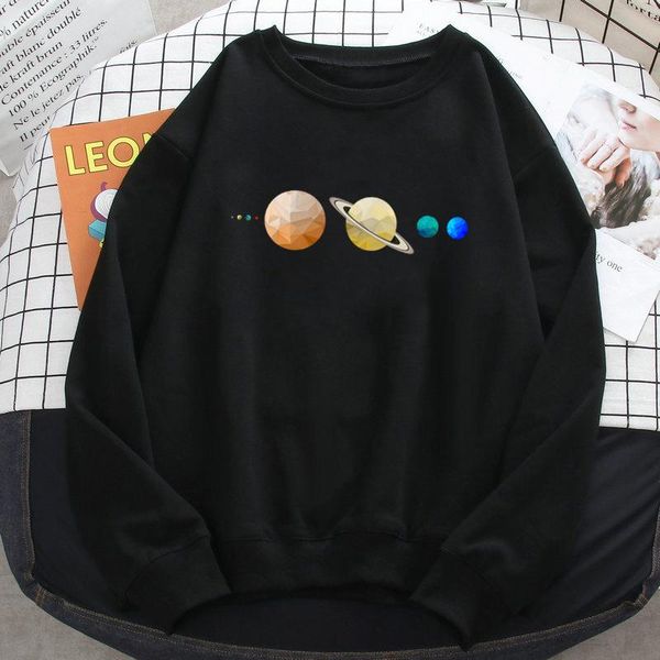 

solar system planets colour mens sweatshirt o-neck hip hop hoodie leisure polyester clothing 2021 autumn moletom masculino men's hoodie, Black