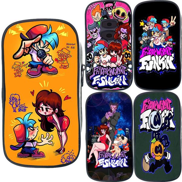 

cosmetic bags & cases cartoon friday night funkin pencil case 3d print pen bag video game large capacity stationery makeup storage organizer