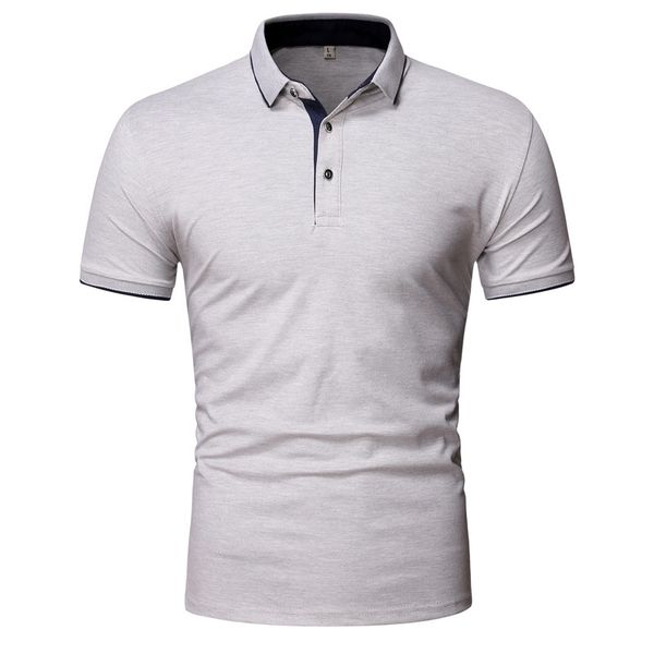 

polo shirt men solid color business casual short sleeve polo shirt men cozy brand men's polo shirt 210401, White;black