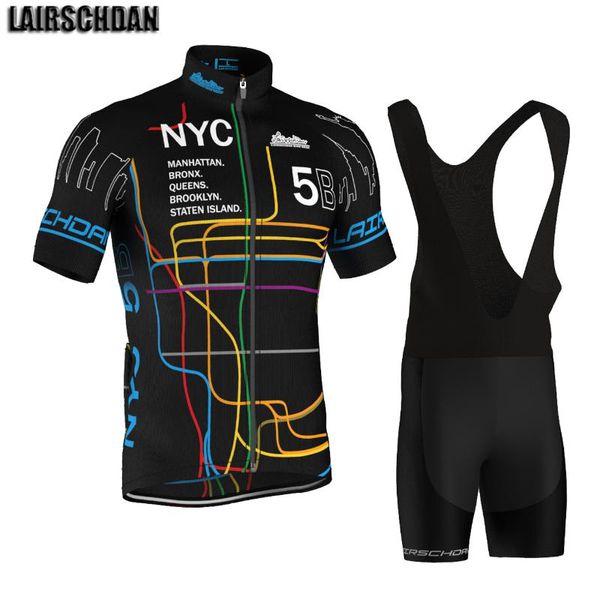 Yarış Setleri Lairschdan Kısa Kollu Bisiklet Kıyafet 2021 erkek Bisiklet Jersey Kiti Yaz Nefes Bisiklet Giyim Siyah