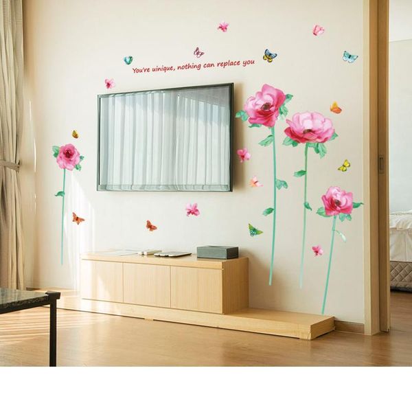 

wall stickers diy flower butterfly sticker pvc removable for kids rooms art decal