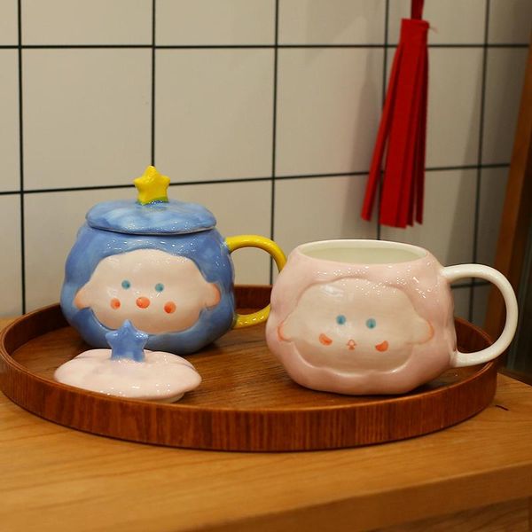 

mugs girls ceramic creative mug drink cute modern coffee cup kawaii gift friend eco friendly kahve fincan drinkware bk50