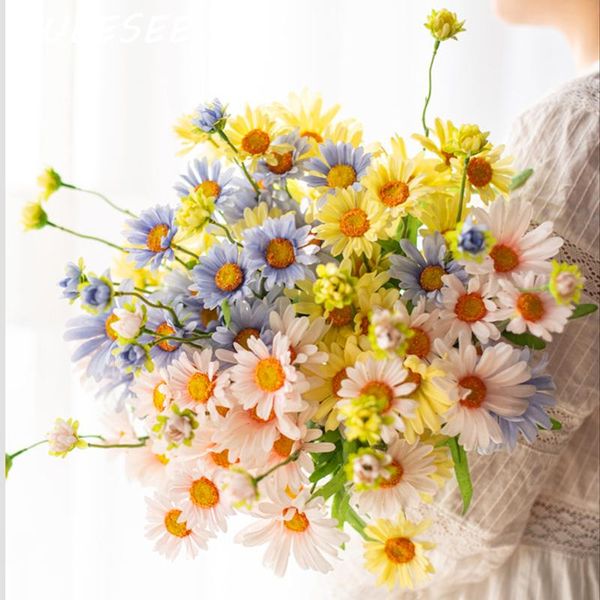 

decorative flowers & wreaths artificial 50cm spring and autumn daisy single branch fresh natural rural style courtyard villa wedding decorat