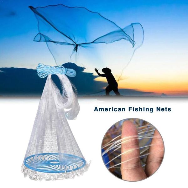 

fishing accessories monofilament line american style white hand throwing net