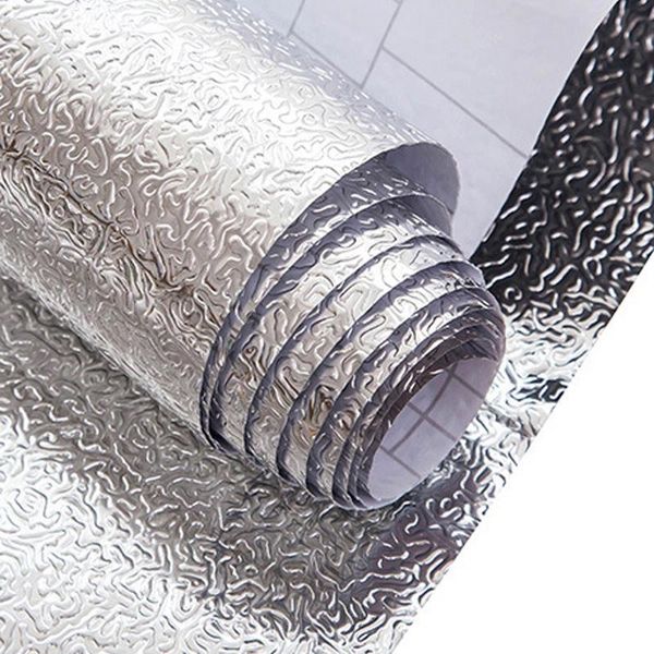 

kitchen oil proof waterproof sticker aluminum foil stove cabinet stickers self adhesive wallpapers diy wall