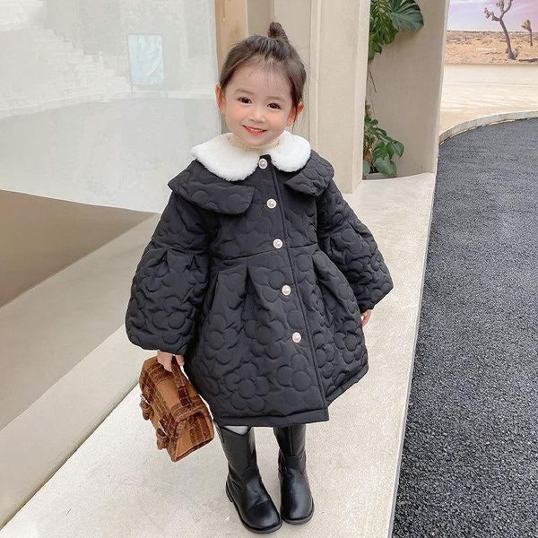 

jackets girls kids coat jacket overcoat 2021 black warm plus thicken velvet winter lambswool school cardigan children's clothing, Blue;gray