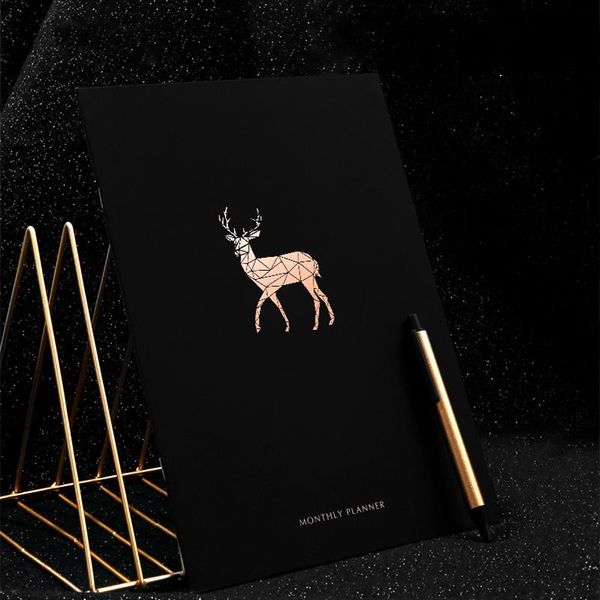 

notepads agenda 2021 planner organzier a4 diary notebook and journal cute monthly daily plan notepad business calendar black note book, Purple;pink