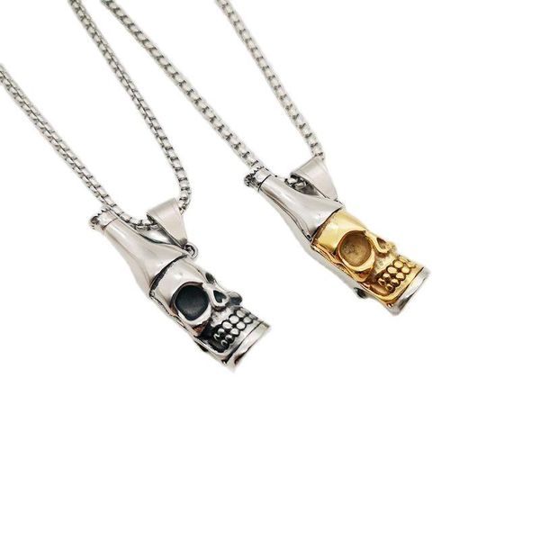 

pendant necklaces 2021 ss rock punk style skull bottle opener necklace man personality exquisite jewelry, Silver