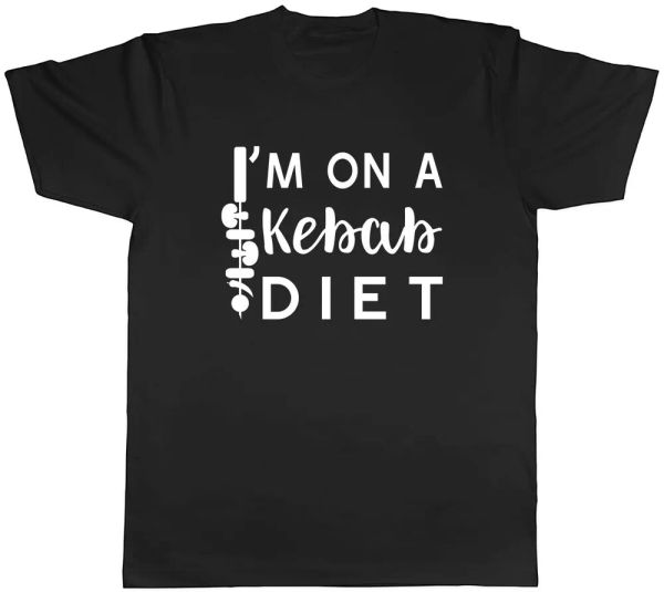 

i am on a kebabs diet mens t-shirt tee, White;black
