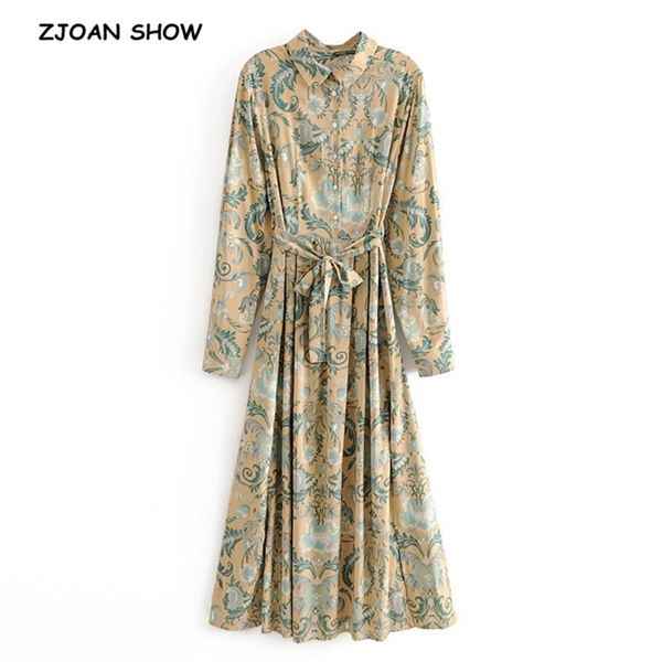 

summer phoenix tail flower print women long dress holiday tie bow sashes side slit sleeve shirt dresses beach 210429, Black;gray