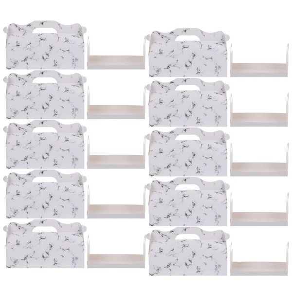 

gift wrap 10pcs desserts cake box with handle portable large capacity natural