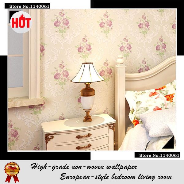 

wallpapers grade non-woven wallpaper roll rural style bedroom living room tv background wall paper flower flocking stamping