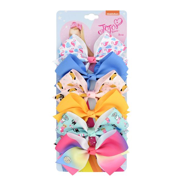 Clip per capelli per bambini Barrettes Kids Bowknot Barrette Unicorn Mermaid grosgrain Hairpins Clippers Girls Testewear Accessori per capelli Animale Accessori per capelli Animale 6pcs/Set KFJ09