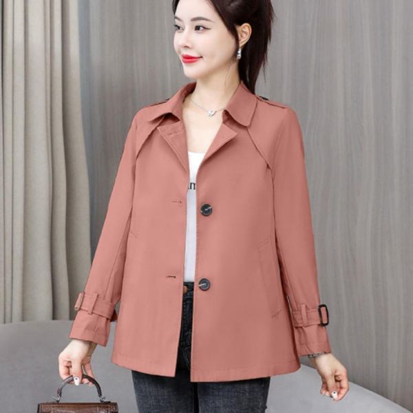 

women's jackets #9312 spring autumn v-neck coats for women plus size 3xl long sleeve casual jacket coat ladies loose female outwear, Black;brown