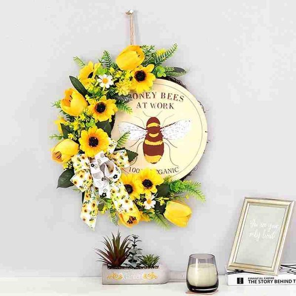 

decorative flowers & wreaths sunflower decoration wreath handmade simulation sunflowers door hanging window props arrangement