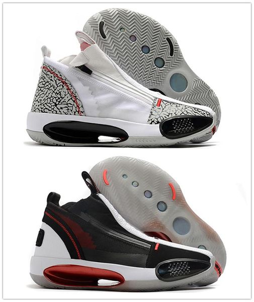 

leather 34 se white black red orbit zipper men basketball shoes sneaker jumpman 34s xxxiv cu1548-001 mens sports trainer vx