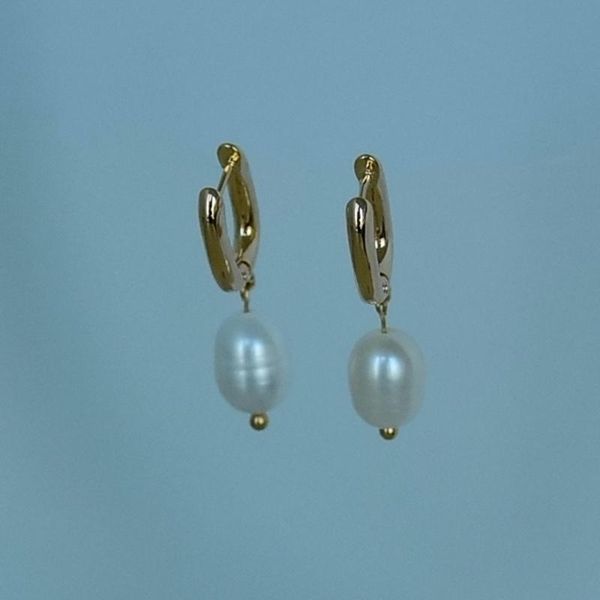 

dangle & chandelier original design small and exquisite natural freshwater pearl u-shaped earrings copper temperament simple, Silver