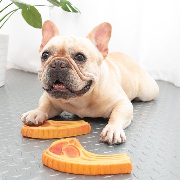 

dog toys & chews pet cat puppy squeaky toy rubber simulation steak chewing funny bite resistant for small dogs pets products