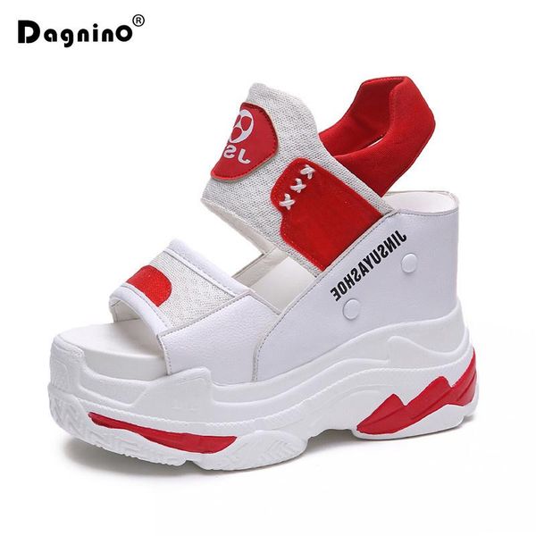 

summer high heel wedge sandals women footwear flip flops open toe platform gladiator white casual shoes woman, Black