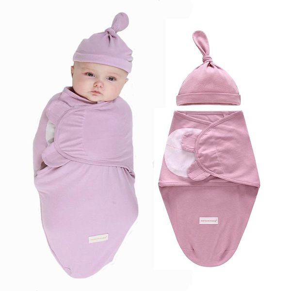 

2pcs baby swaddle blanket with cap swaddle wrap swaddling bag newborn cotton envelope sleep sack infant baby sleeping bag